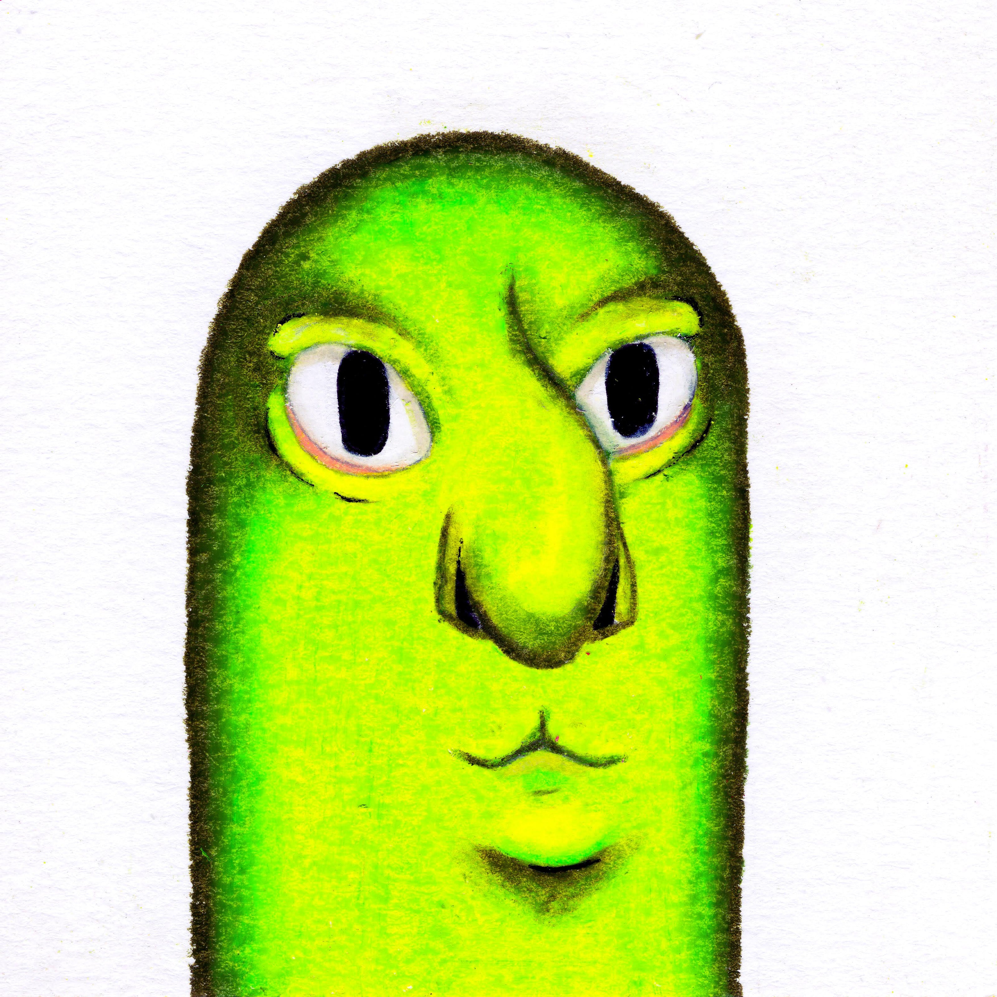 An oval-shaped blob person with a large nose and ca-like mouth. 190/365 of the 000/365 collection by charming cavatica