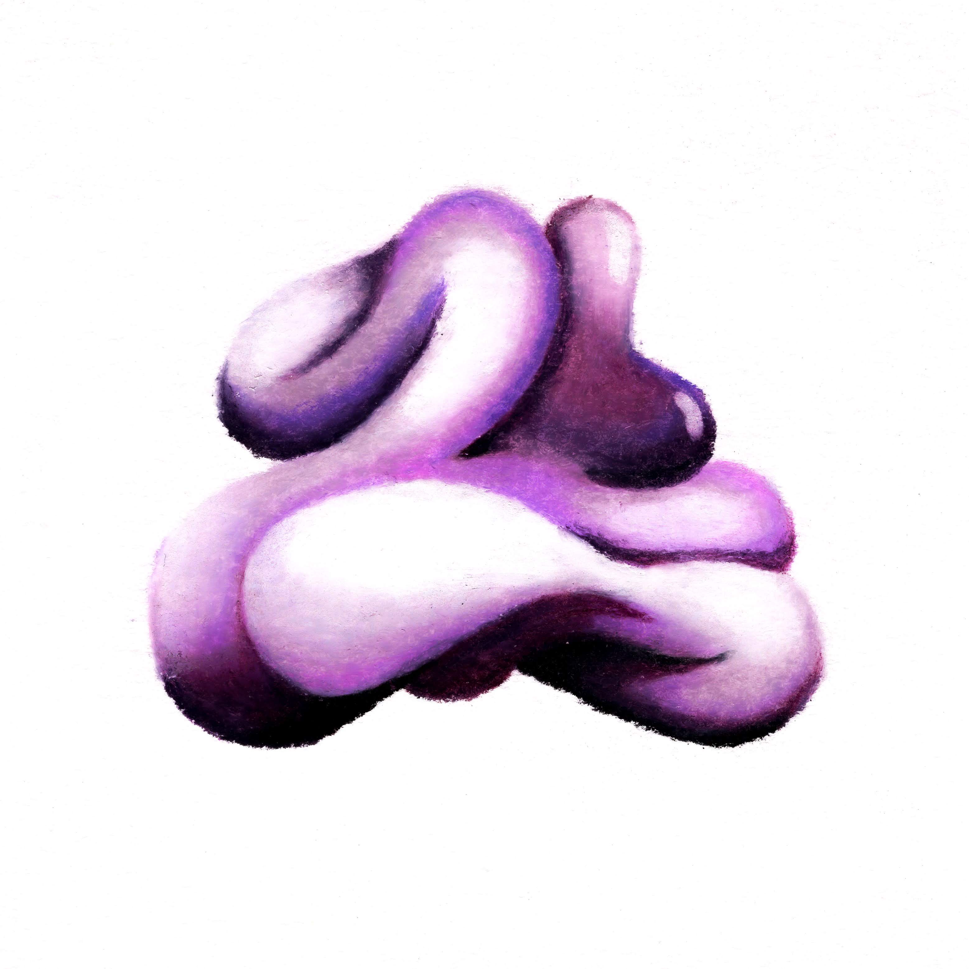 A  deep purple coloured blob, appearing as if an abstracted nestling bird. 209/365 of the 000/365 collection by charming cavatica