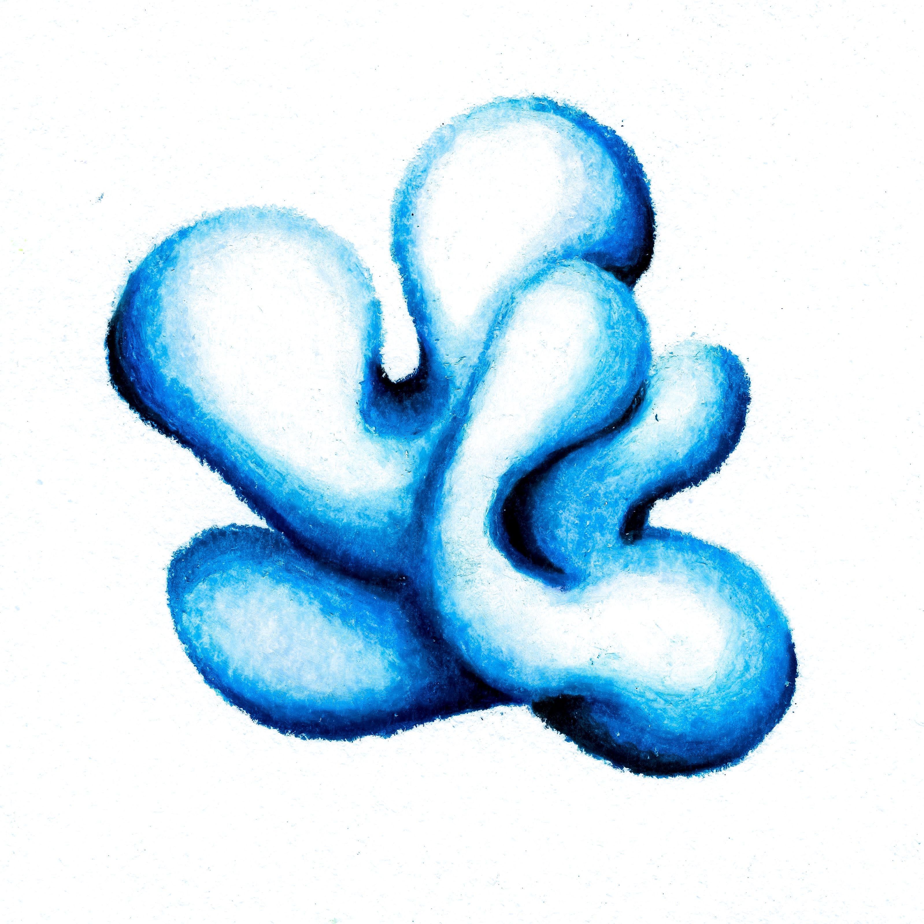 A blue coloured blob, appearing as if it is growing bulbous tentacles. 213/365 of the 000/365 collection by charming cavatica