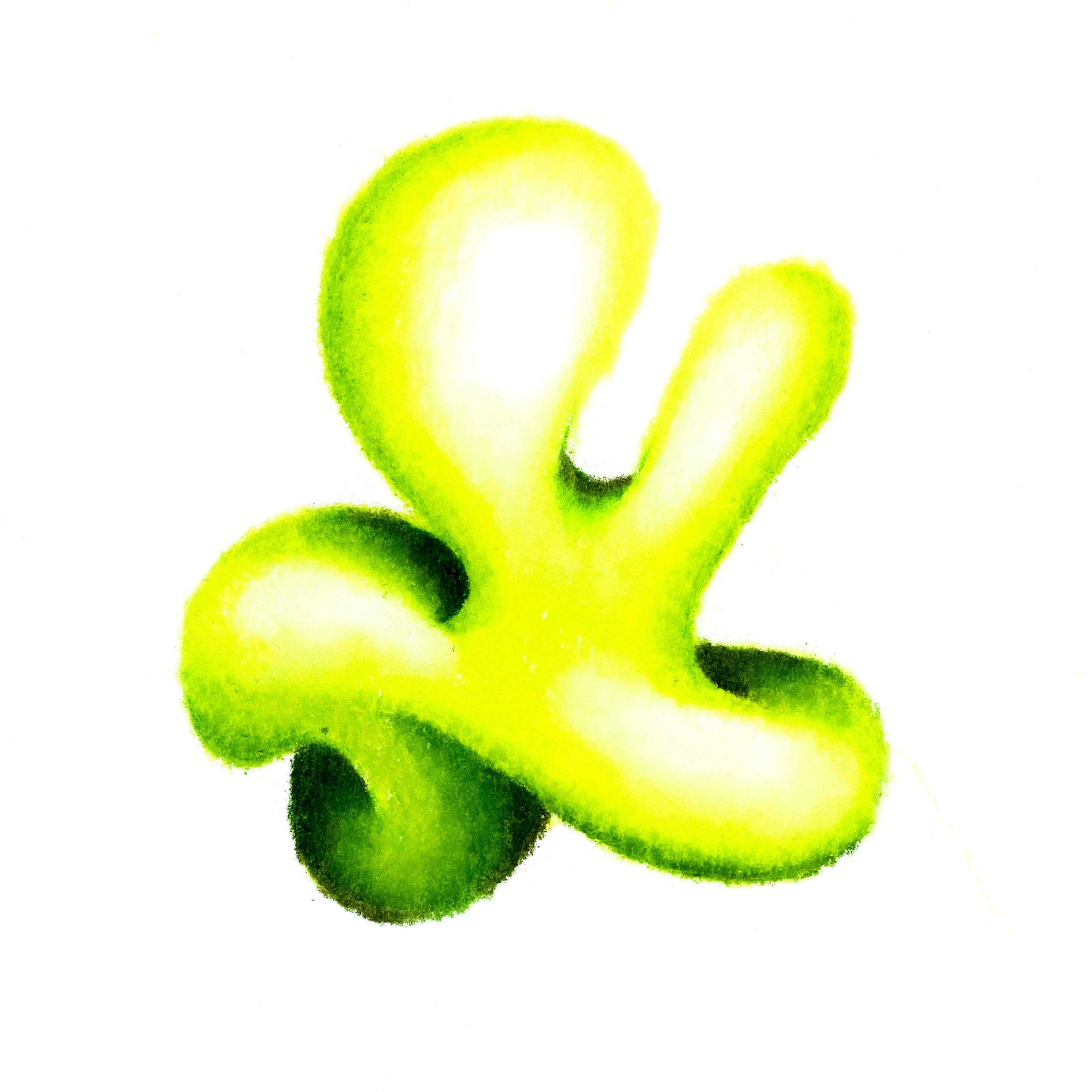 A lime green coloured blob folding in on itself. 216/365 of the 000/365 collection by charming cavatica