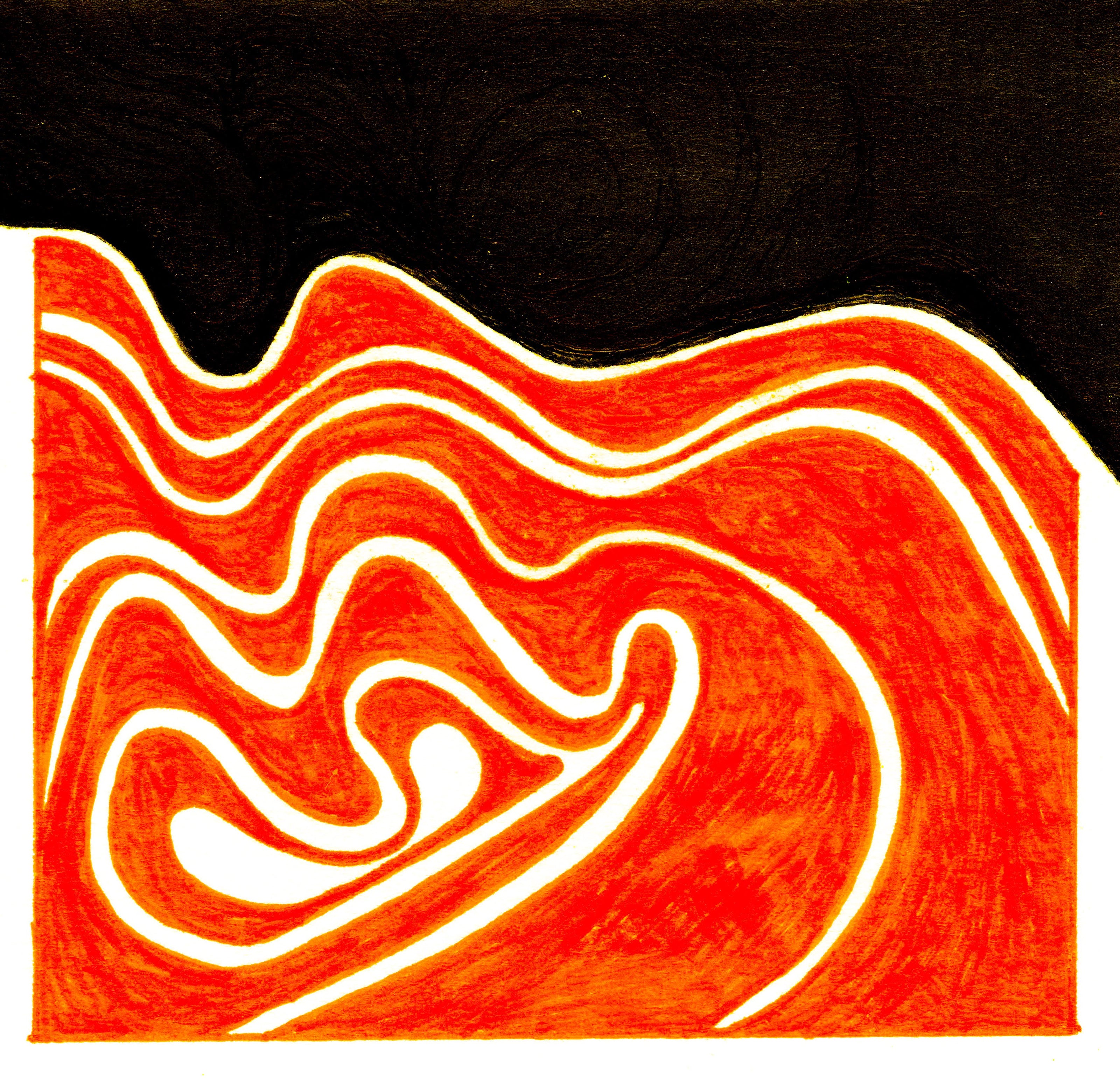 Circular misshapen thick circles, slowly becoming thicker with every new blob. A black mass hugs around the white backdrop behind the masses of thick lines. 220/365 of the 000/365 collection by charming cavatica