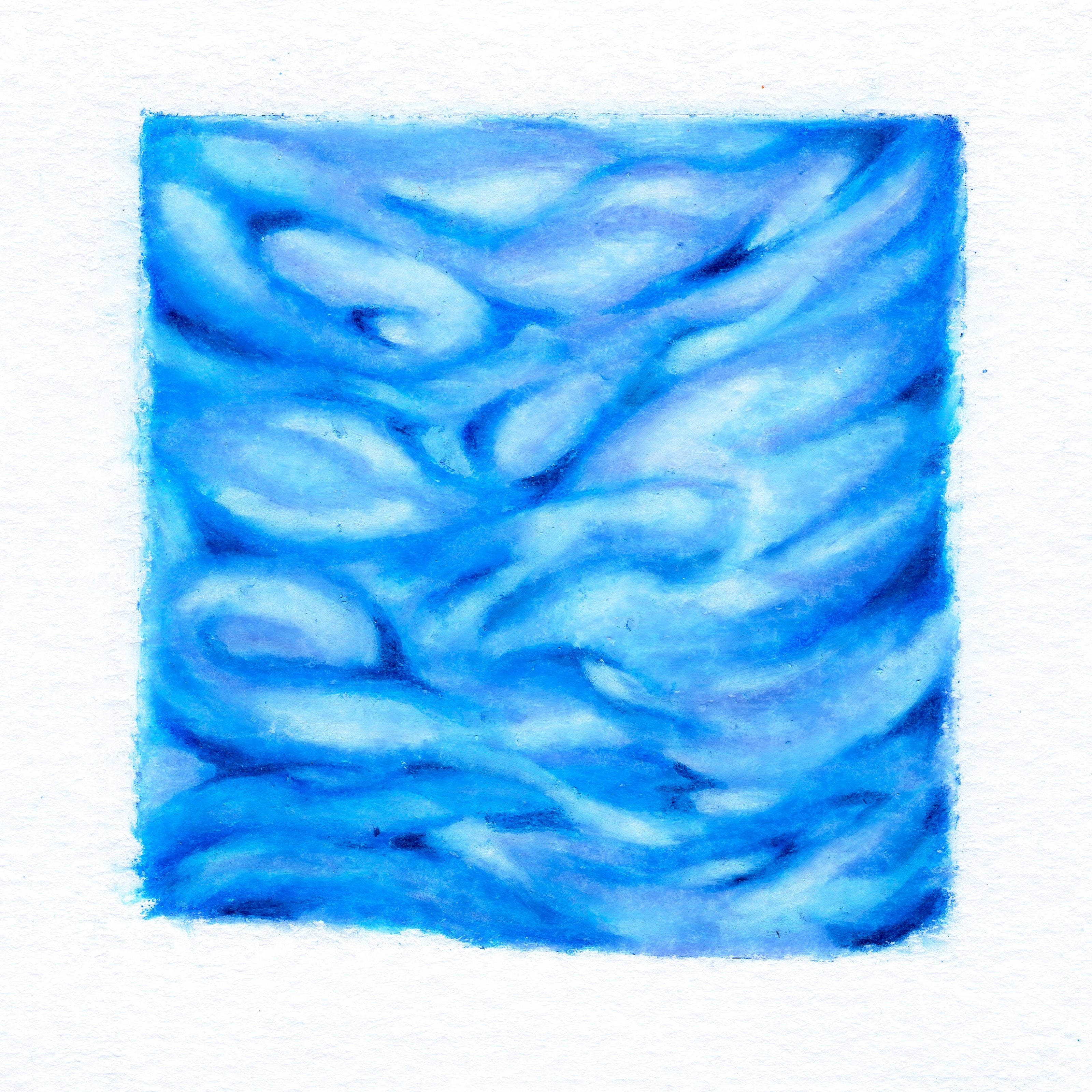 A square of blue-toned wobbles appearing as if watery waves. 257/365 of the 000/365 collection by charming cavatica