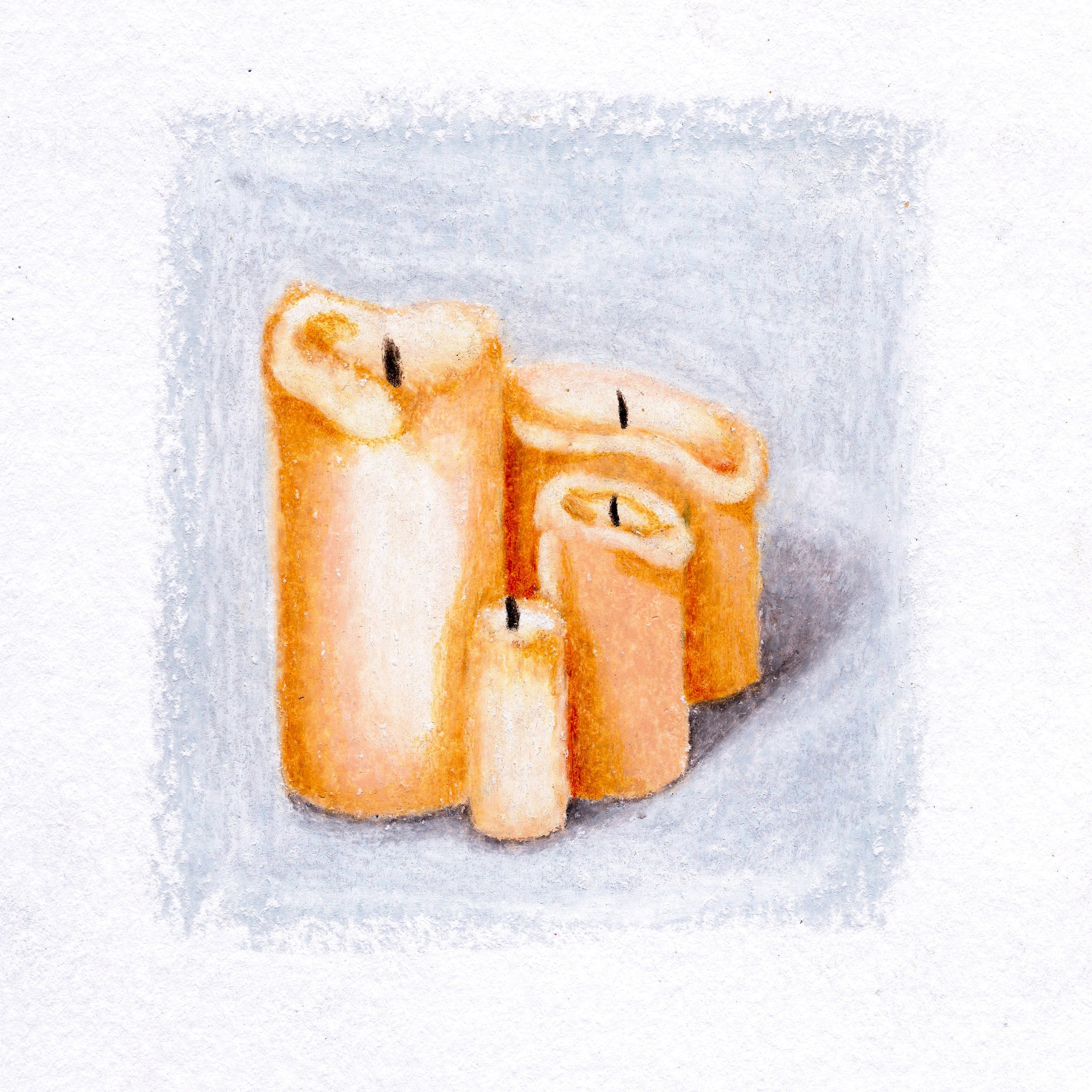 5 unlit candles on a grey background. 261/365 of the 000/365 collection by charming cavatica