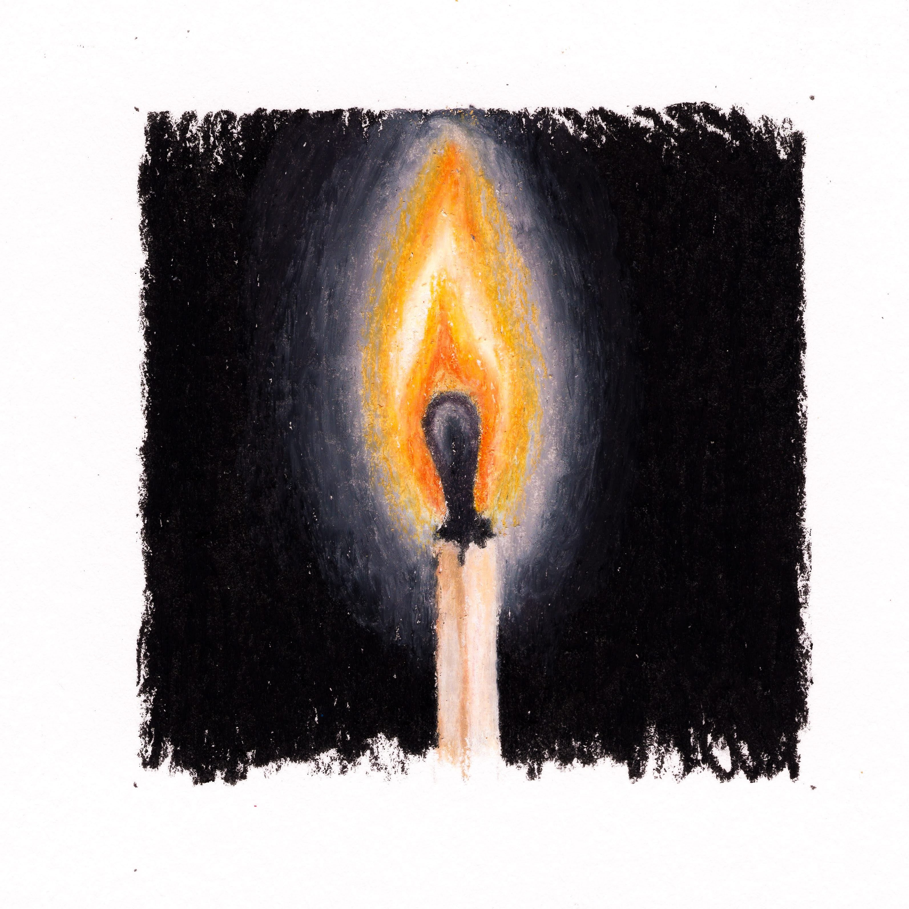 A lit, burning match on a black background. 263/365 of the 000/365 collection by charming cavatica