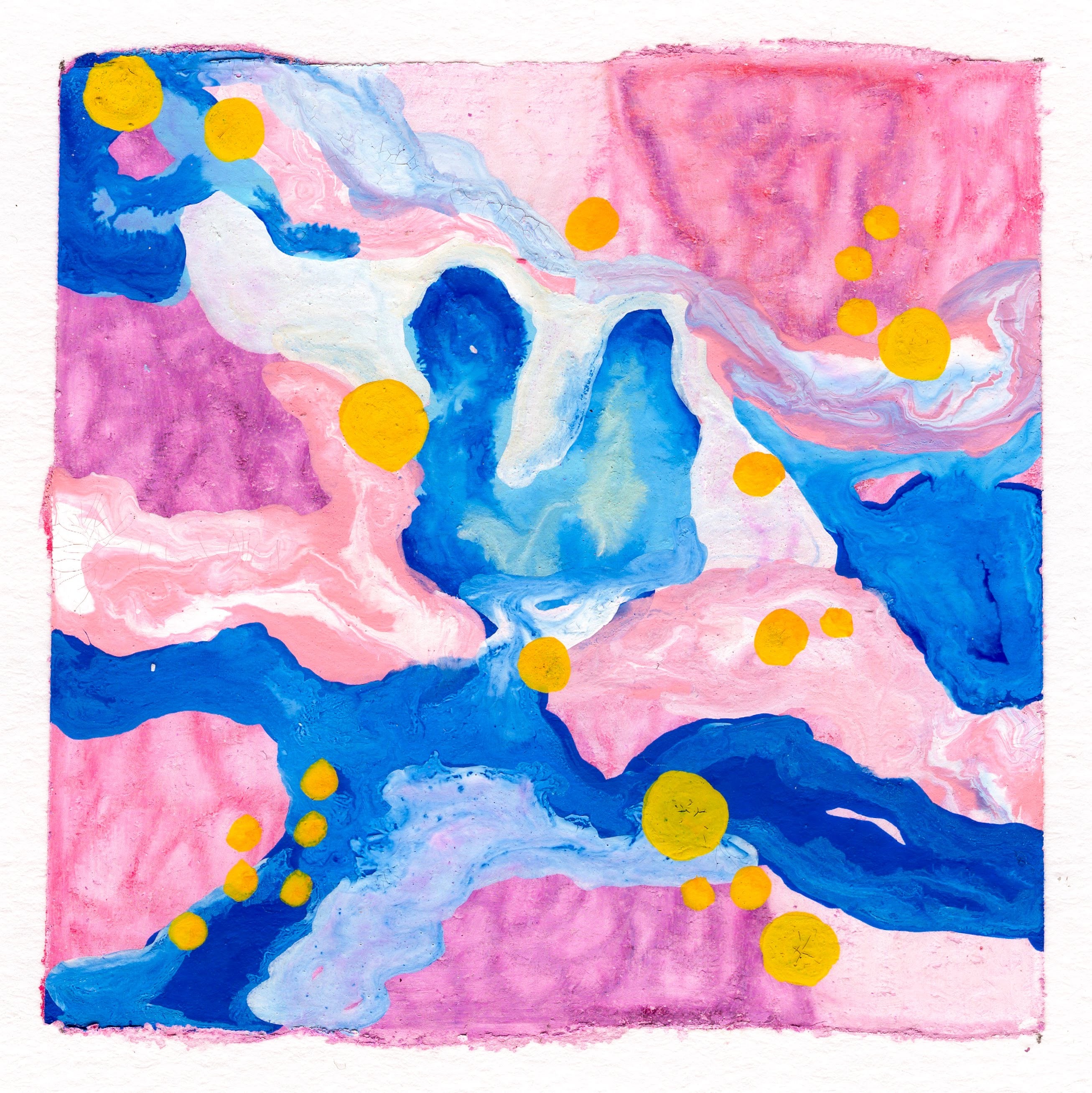 Marbled blobs of pink, purple, baby blue, and royal blue with yellow spots sporadically throughout. 284/365 of the 000/365 collection by charming cavatica