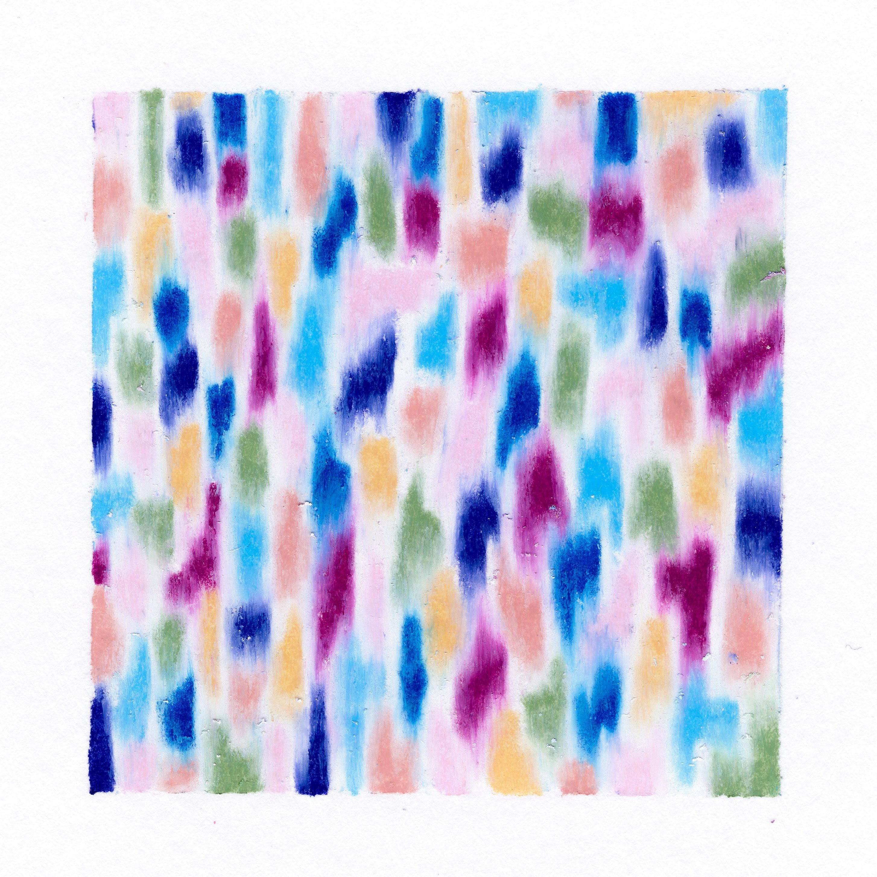Small patches of dark blue, light pink, peach, yellow, and green coloured patches in misshapen blobs. Each blob is separated by a slight white outline. 321/365 of the 000/365 collection by charming cavatica