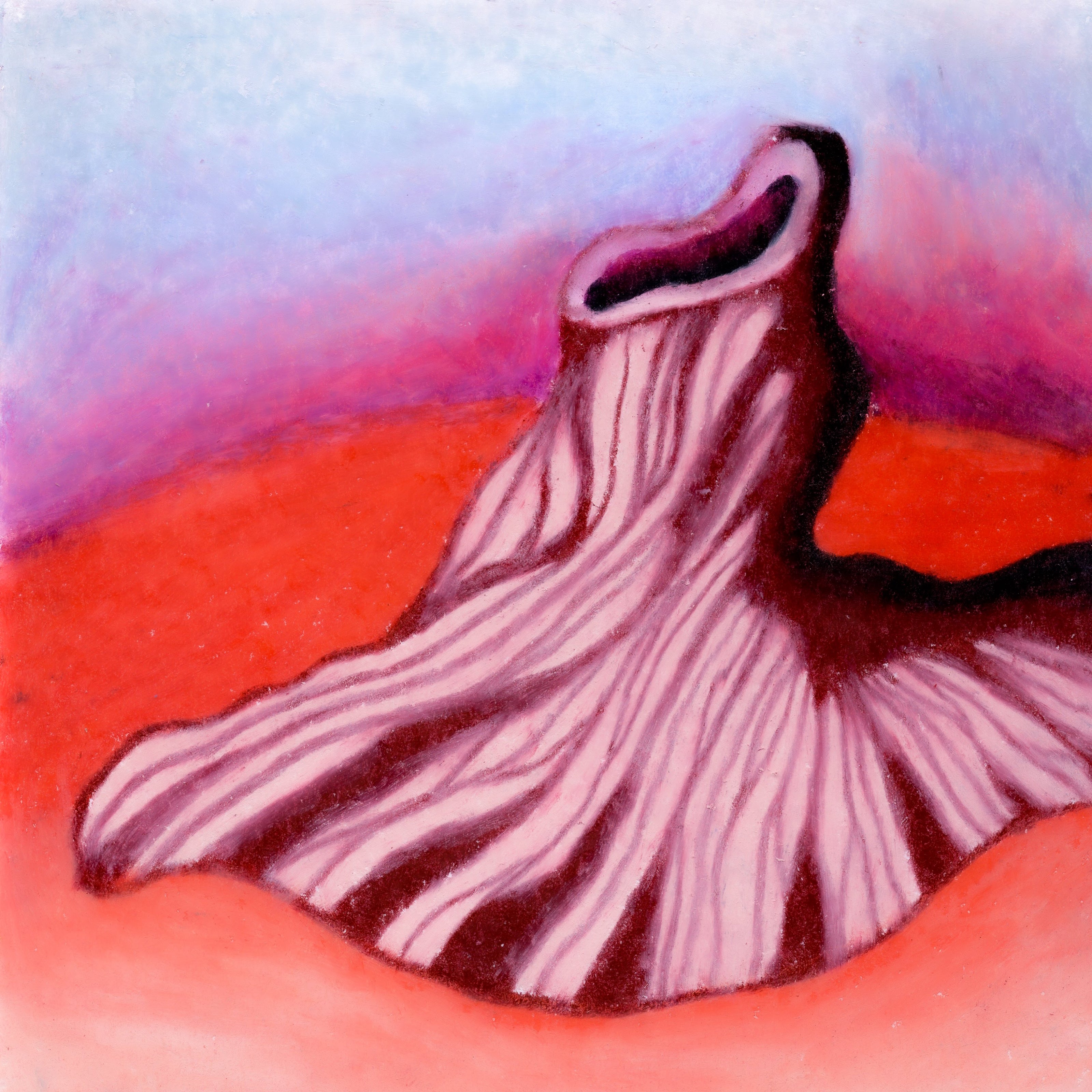 A volcano-shaped mass on an orange ground with a hazy purple-blue horizon. 327/365 of the 000/365 collection by charming cavatica