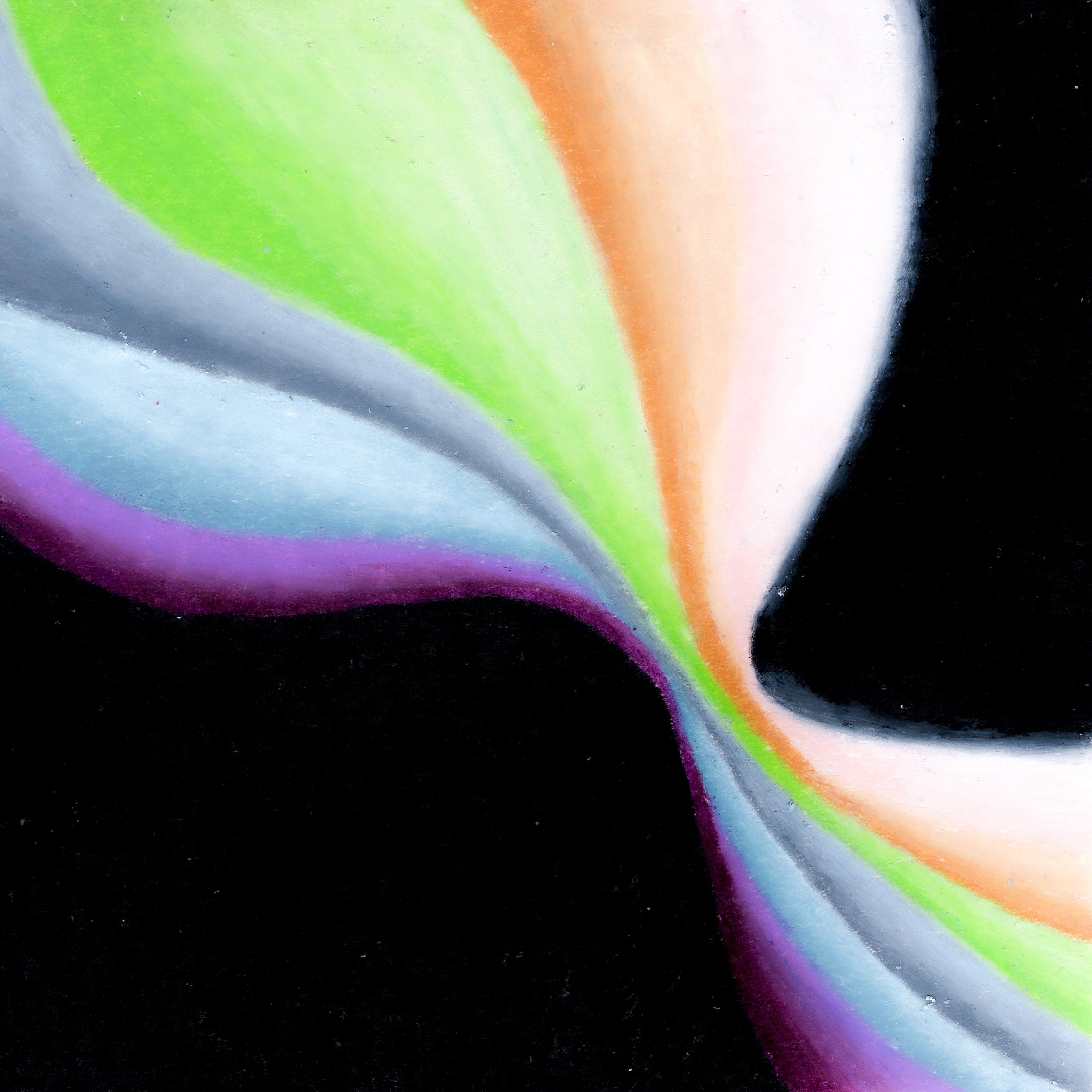 An hourglass shaped form in purple, light blue, lime green, and orange flowing sections. 328/365 of the 000/365 collection by charming cavatica