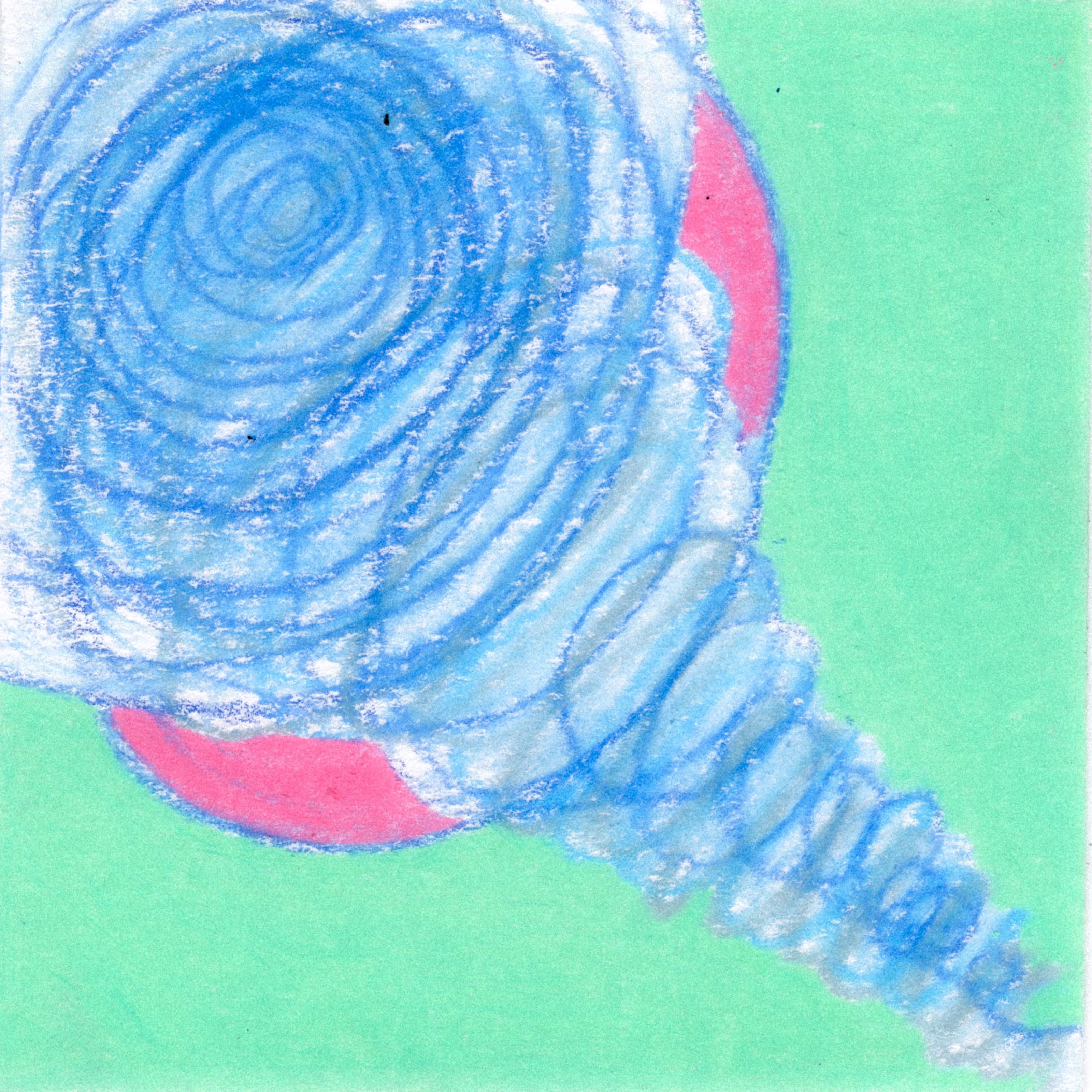 A blue twister on a sea-foam green background. 361/365 of the 000/365 collection by charming cavatica
