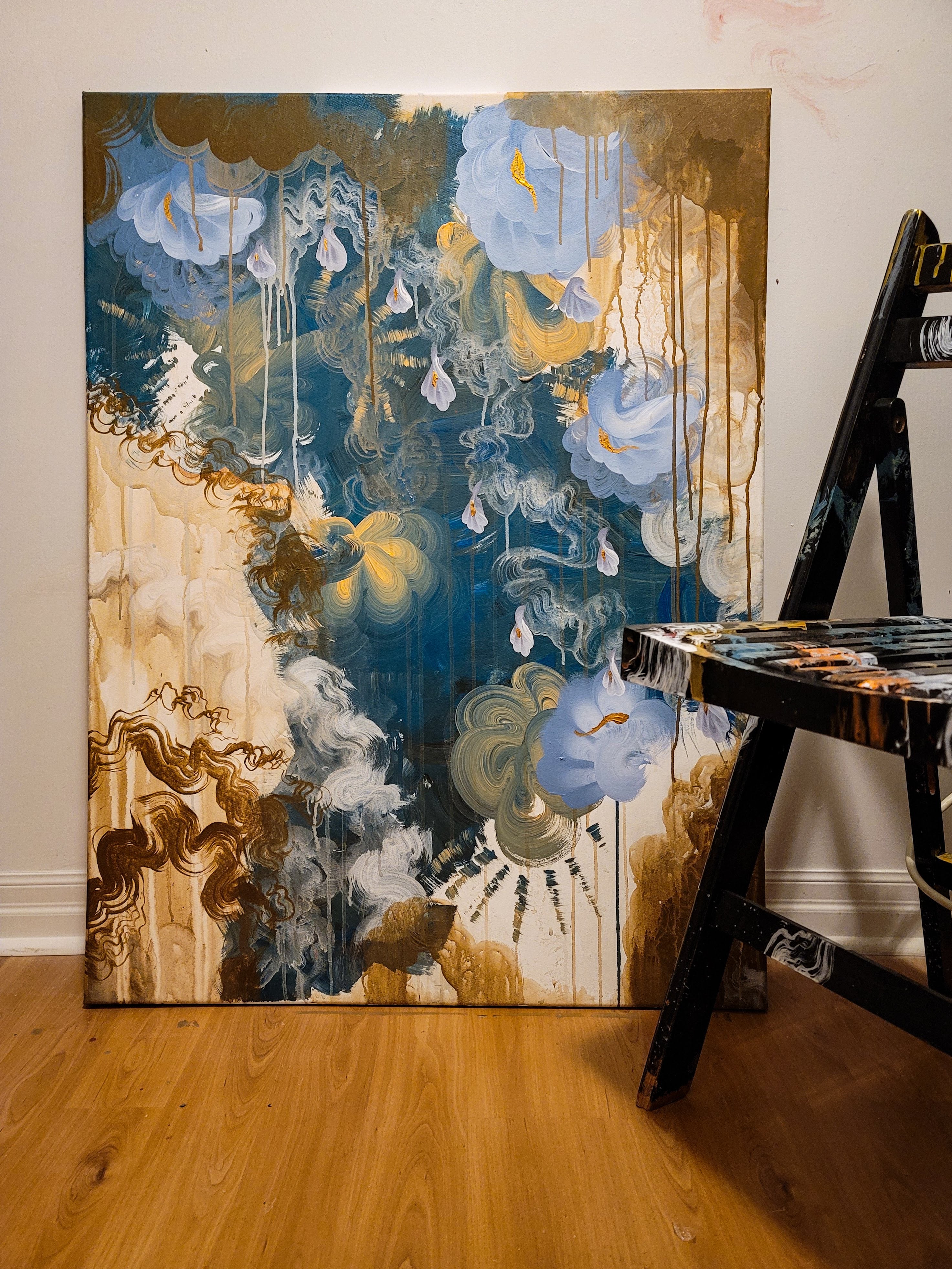 A work in progress of painting alcove at the isle of naxos by charming cavatica